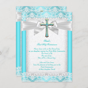 Convites Primeira Comunhão Sagrada 1rua Rapariga Cruzando T