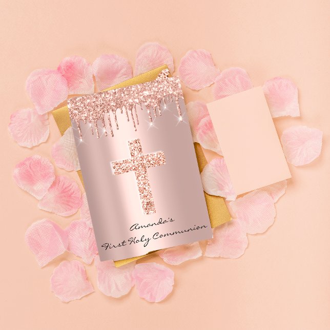 Convites Primeira Comunhão Sagrada Deriva da Cruz Rosa (Criador carregado)