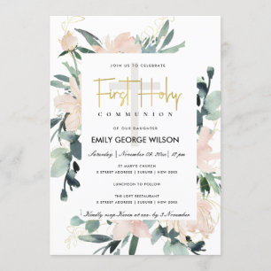 CONVITES PRIMEIRA COMUNICAÇÃO SANGUÍNEA DA FLORAL FLORAL