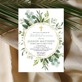 Convites Primeira Comunidade Sagrada, eucalipto verde