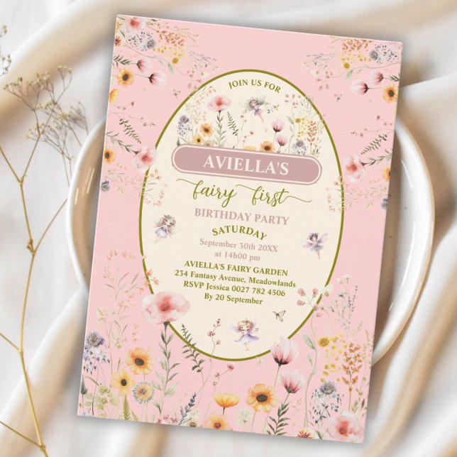 Convites Primeira Convidação da Fada de Flor Selvagem Fanta (Criador carregado)