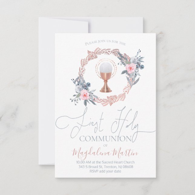 Convites primeira decoração do círculo floral comunal (Frente)