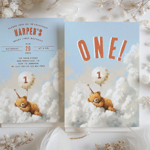 Convites Primeira Festa de aniversário Com O Preconceito Do