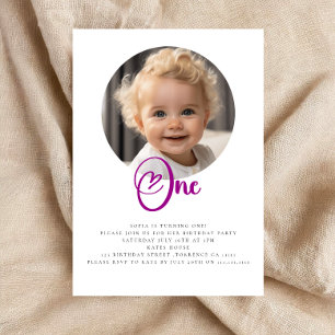 Convites Primeira festa de aniversário de fotografia bonita