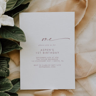 Convites Primeira Festa de aniversário de Script Dourado do