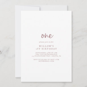 Convites Primeira Festa de aniversário de Script Dourado Ro