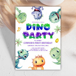 Convites Primeira Festa de aniversário do Dinossauro de Cad
