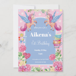 Convites Primeira festa de aniversário do Magical Unicorn