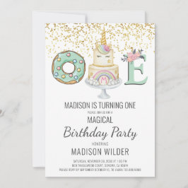 Convites Primeira Festa de aniversário do Unicorn