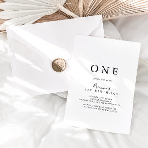 Convites Primeira Festa de aniversário Minimalista Simples
