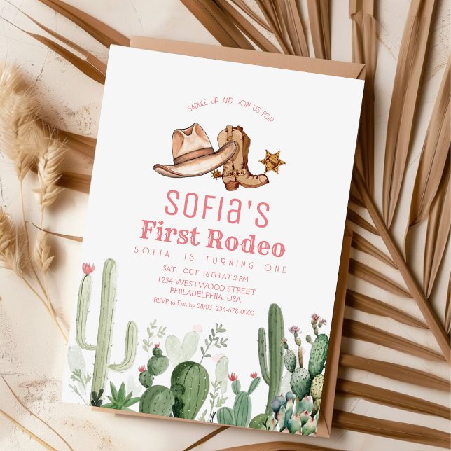 Convites Primeira Festa de aniversário Rodeo (Criador carregado)