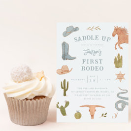 Convites Primeira Festa de aniversário Rodeo Cowboy