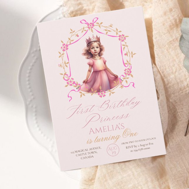 Convites Primeira Festa de primeiro aniversario Princesa Ro (Criador carregado)