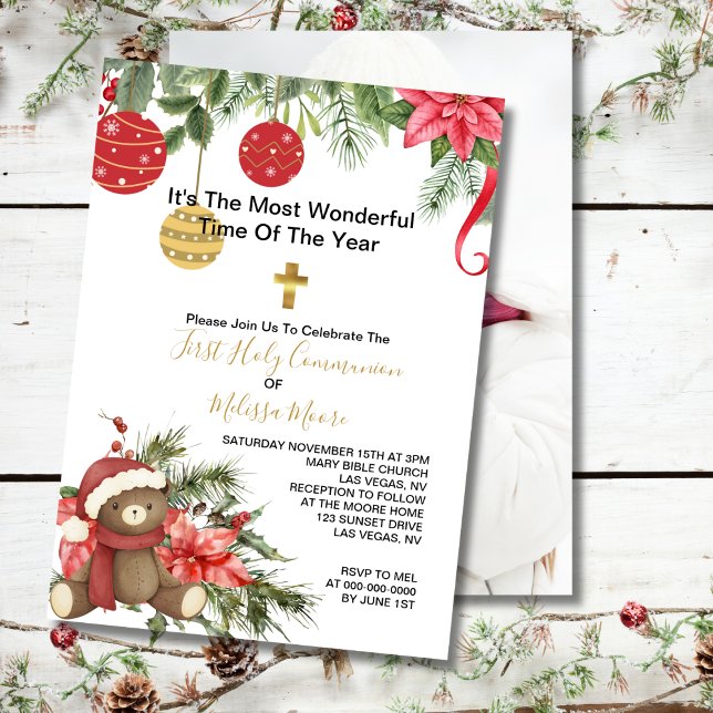 Convites Primeira Foto da Santa Comunhão no inverno (Criador carregado)