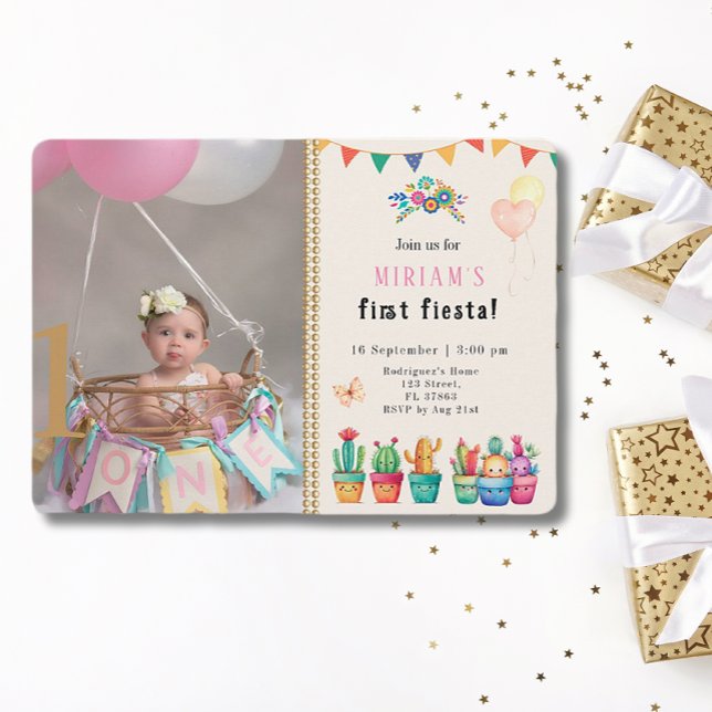 Convites Primeira Foto de aniversário da Suculente Garota F (Criador carregado)