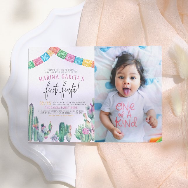 Convites Primeira Foto de aniversário da Suculente Garota F (Criador carregado)