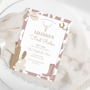 Convites Primeira Garota Rodeo, Nasthday, Impressão