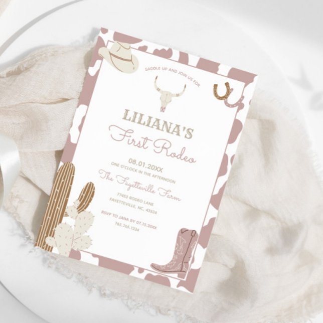 Convites Primeira Garota Rodeo, Nasthday, Impressão (Available for print and PERFECT for instant digital download!)