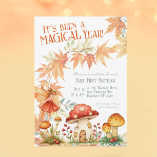 Convites Primeira Magia de Fada de novembro Aniversário
