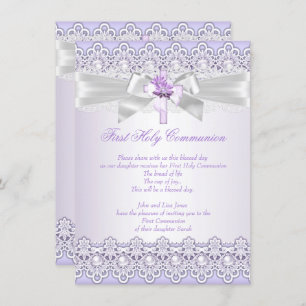 Convites Primeira Sagrada Comunhão Raparigas Cruzadas Lavan