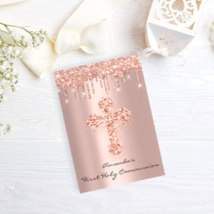 Convites Primeira Sagrada Comunhão Rosa da Cruz Cristã