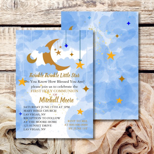 Convites Primeira Sagrada Foto Comunitária Twinkle Pequena  (Criador carregado)