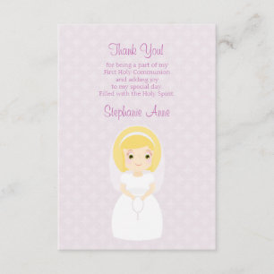 Convites Primeira Sagrada Menina Loira de Comunhão