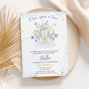 Convites Primeira Vez Uma Princesa Festa de 1º Aniversário 