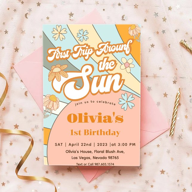 Convites Primeira viagem à volta do aniversário do sol (Criador carregado)