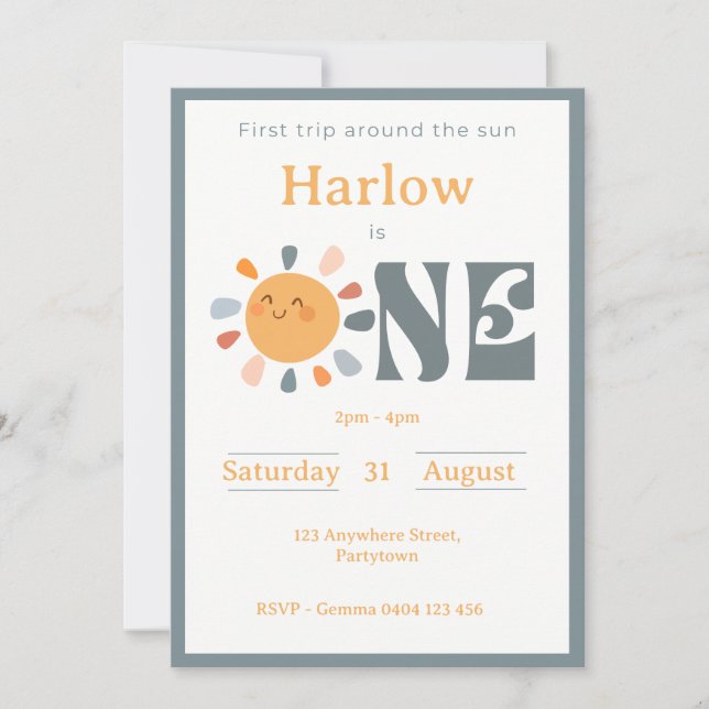 Convites Primeira viagem ao redor do sol (Frente)