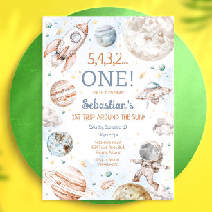 Convites Primeira Viagem ao Redor do Sol 1º Aniversário no 