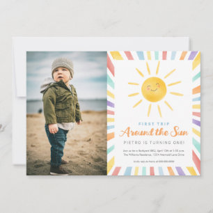 Convites Primeira viagem ao redor do Sol 1rua Foto de anive