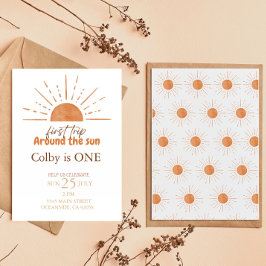 Convites primeira viagem ao redor do sol Aniversário Convit