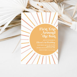 Convites Primeira Viagem ao redor do Sol Boho Sunshine aniv