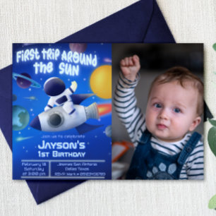 Convites Primeira viagem ao redor do Sol com foto