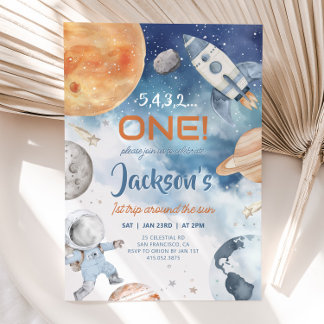 Convites Primeira Viagem Ao Redor Do Sol, primeiro aniversa