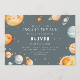 Convites Primeira Viagem ao Redor do Sol Primeiro Aniversár
