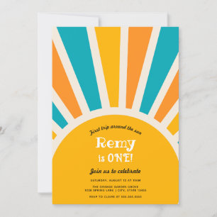 Convites Primeira viagem ao redor do Sol Primeiro Aniversár