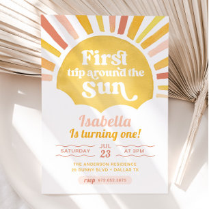 Convites Primeira Viagem ao redor do Sol Primeiro Aniversár