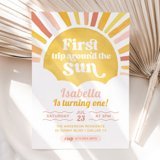Convites Primeira Viagem ao redor do Sol Primeiro Aniversár