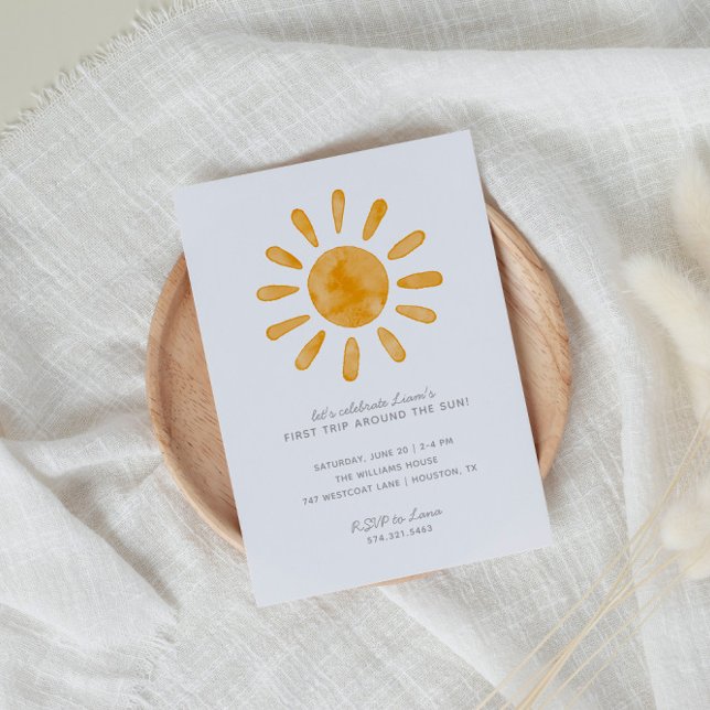 Convites Primeira viagem ao redor do Sol Primeiro Aniversár (Criador carregado)