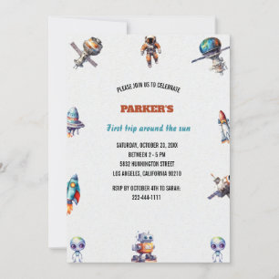 Convites Primeira Viagem Em Torno Do Filho Do Sol Aniversár