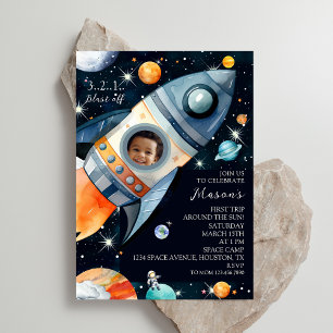 Convites Primeira Viagem Em Torno Do Foguete Fotográfico So