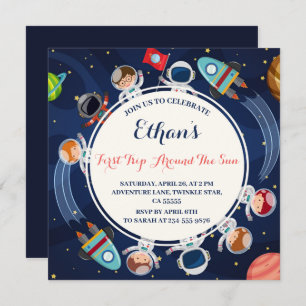 Convites Primeira viagem em torno do primeiro aniversario e