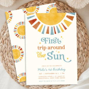 Convites Primeira viagem em torno do primeiro aniversario R