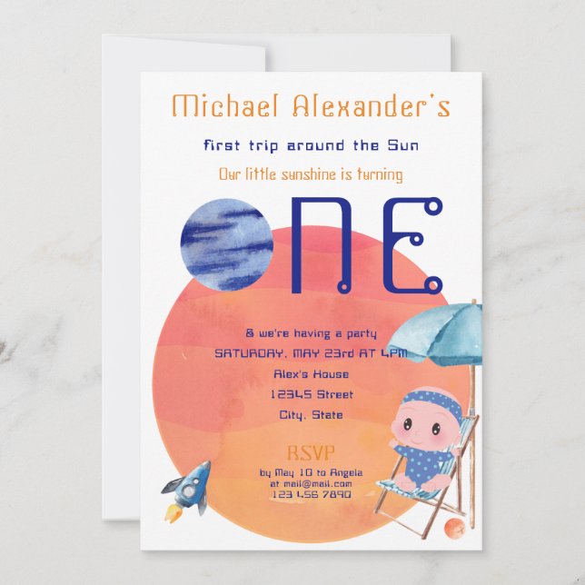Convites Primeira viagem em torno do primeiro aniversario S (Frente)