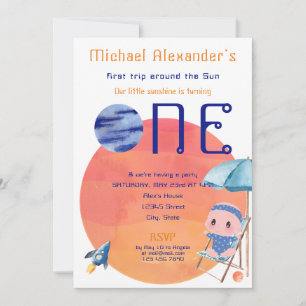 Convites Primeira viagem em torno do primeiro aniversario S