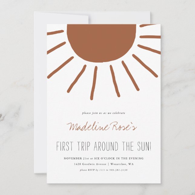 Convites Primeira Viagem Em Torno Do Sol | Foto Aniversário (Frente)
