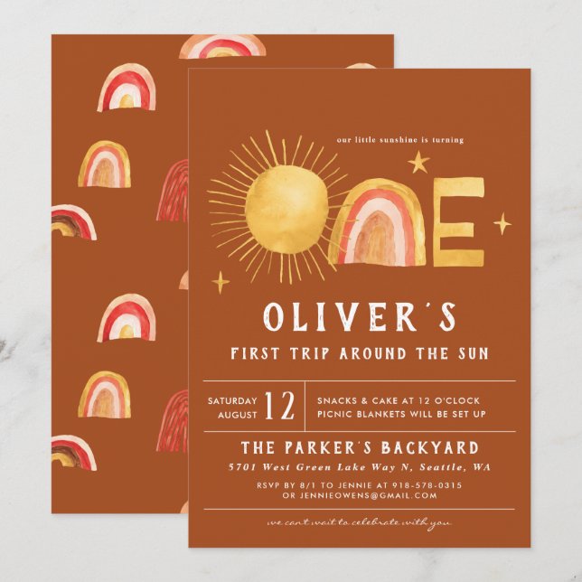 Convites Primeira Viagem Em Torno Do Sol | Parte primeiro a (Frente/Verso)