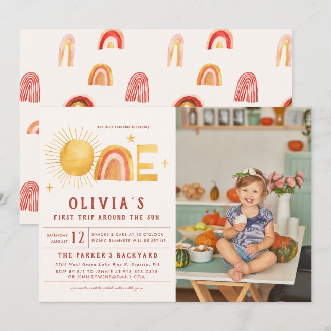 Convites Primeira Viagem Em Torno Do Sol | Parte primeiro a (Frente/Verso)